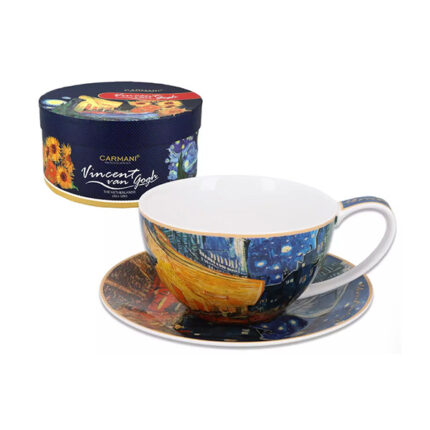Taza de té Terraza de café por la noche Van Gogh caja