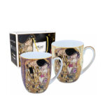 2 tazas de té El Beso de Klimt